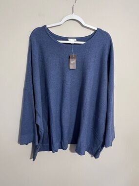 NWT J Jill Pure Jill Blue Textured Knit Sweater size 4X